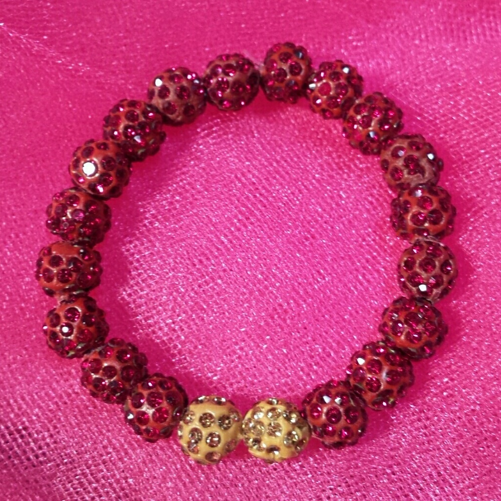 Red Gold Sparkle Bling Bracelet, stretchy! NWT